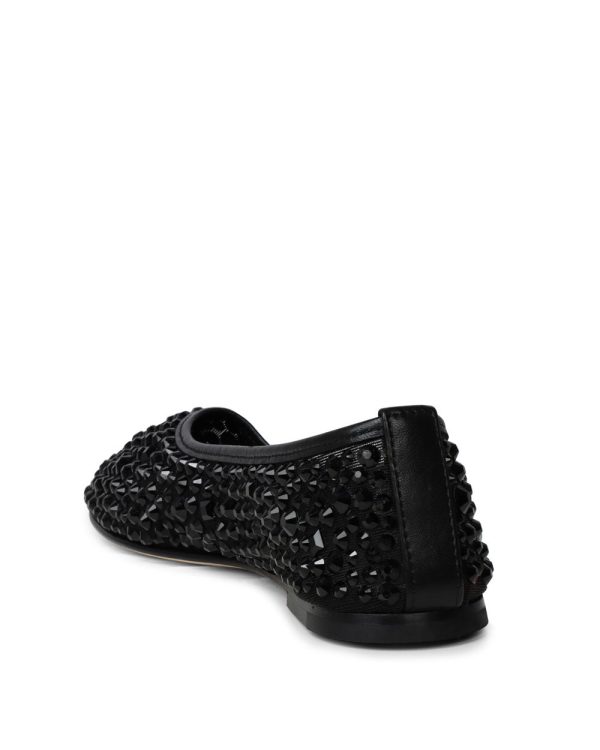 Balla Large Crystal Ballet Flat in Black Discount