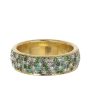 Tsavorite and Yellow Sapphire Four Row Eternity Band on Sale