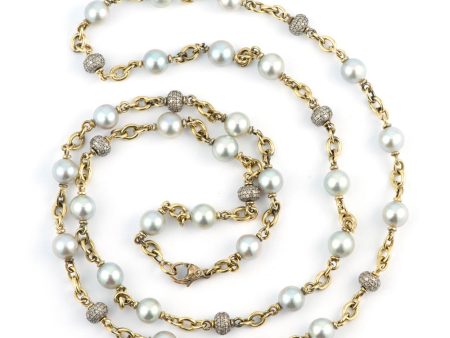 Akoya Pearl and Diamond Beaded Necklace Online