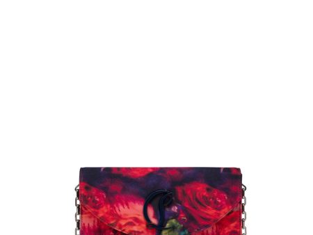 Loubi54 Multicolor Rose Satin Clutch Online Hot Sale