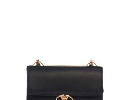 Medium VLock Logo Shoulder Bag in Nero Online Hot Sale