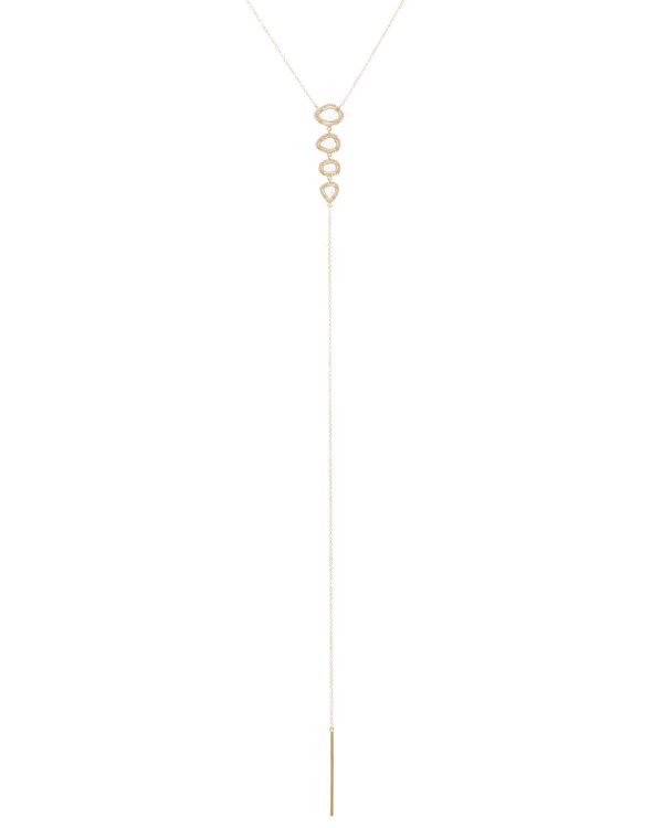 Quad Sliced Diamond Lariat Necklace Online