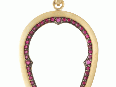 Ruby Horseshoe Pendant on Sale