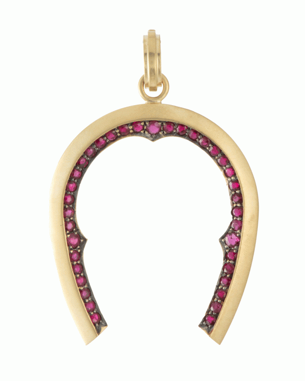 Ruby Horseshoe Pendant on Sale