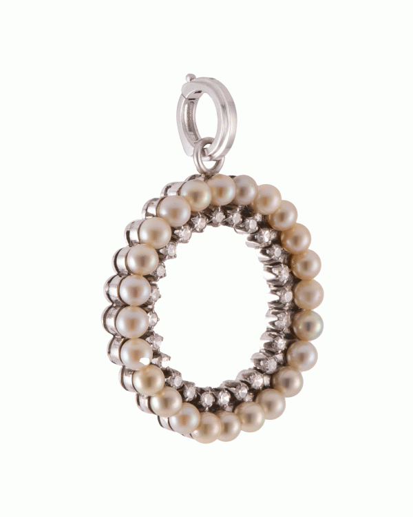 Vintage Component Diamond and Pearl Pendant Online