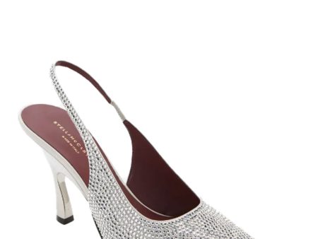 Elsa Crystal-Embellished Slingback Heel in Silver Supply