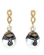 South Sea Tahitian Pearl and White Sapphire Drop Earrings Online Hot Sale