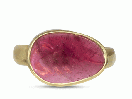 Pink Tourmaline Tumbled Greek Ring Cheap