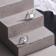 Moonstone & Silver-Plated Deer & Moon Mismatched Stud Earrings Fashion