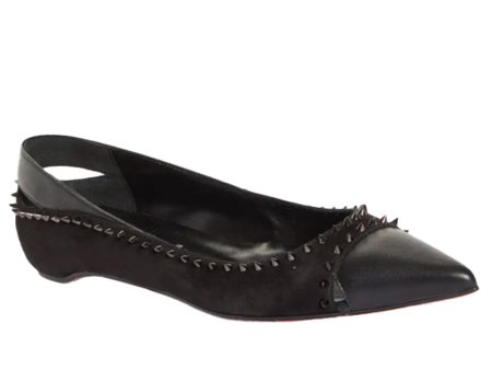 Duvettina Spikes Flat in Black Hot on Sale