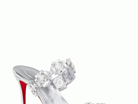 Just Jewel 85 Rhinestone Mule in Silver Crystal For Discount