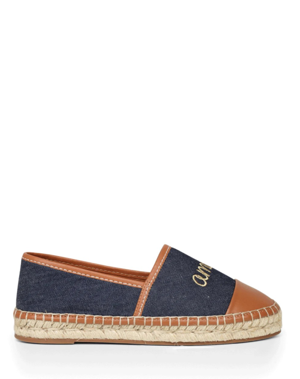 Jenna Denim Flat Espadrille in Indigo For Cheap