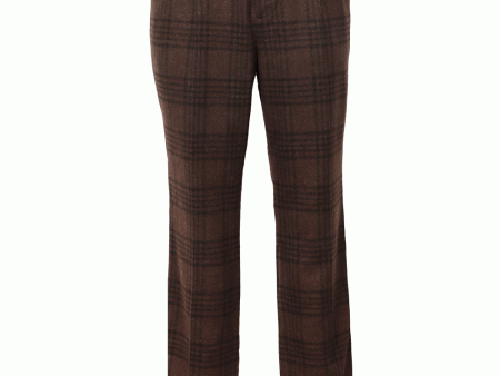 Autunno Brown Plaid Trouser Cheap