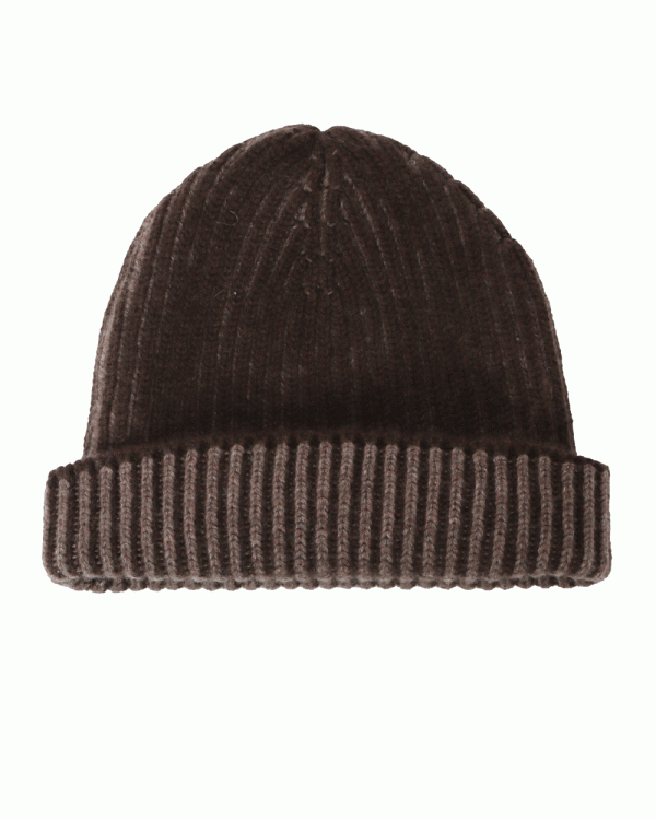 Brown Ribbed Beanie For Cheap