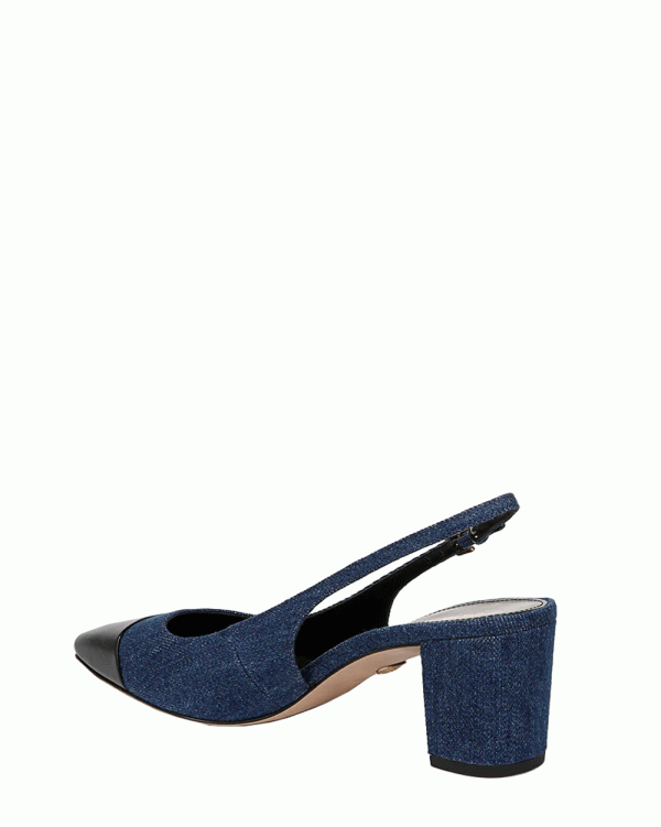 Cecile 60 Slingback in Denim and Black Sale