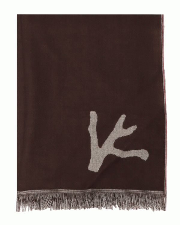 Brown Cashmere Logo Scarf Cheap