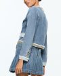 Avery Blue Landon Crop Denim Jacket Discount