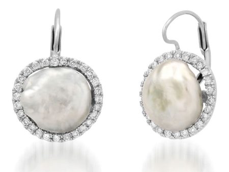 Samira 13 Pearl Halo Diamond Earrings Hot on Sale