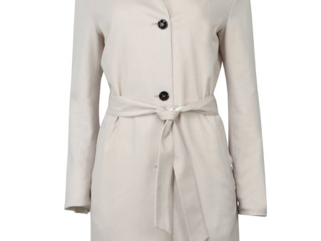 Beige Button Front Coat For Sale