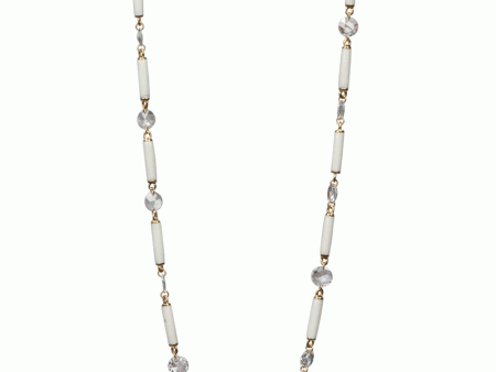 White Enamel and Diamond Necklace Online now