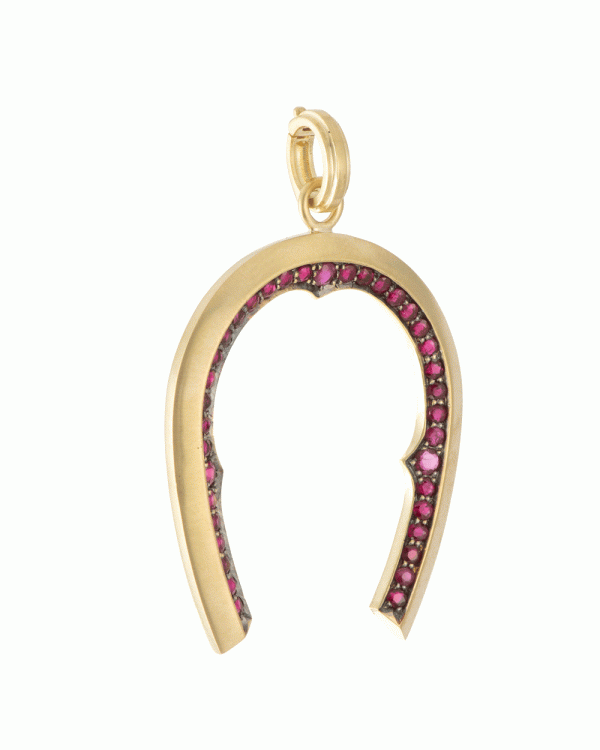 Ruby Horseshoe Pendant on Sale