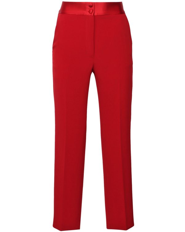 Red Straight Leg Tux Trouser Hot on Sale