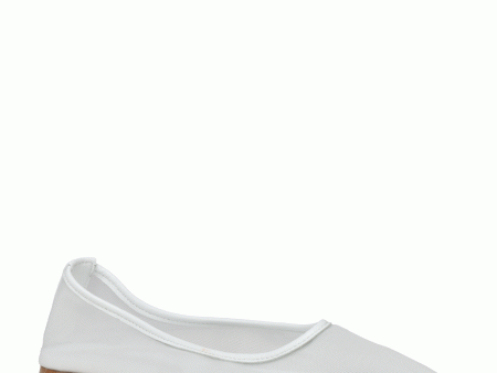 Ballet Mesh Flat in White For Discount