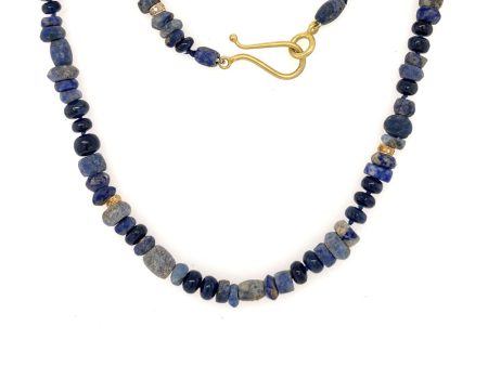 Ancient Bactrian Lapis Lazuli Beaded Necklace on Sale