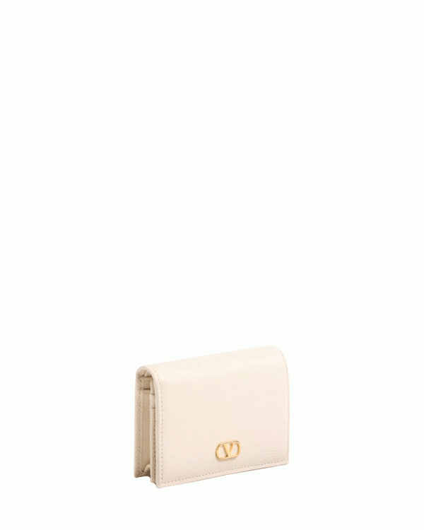 VLogo Signature Soft Grain Wallet in Light Ivory Supply