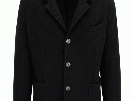 Black Double Face Cashmere Jacket Hot on Sale