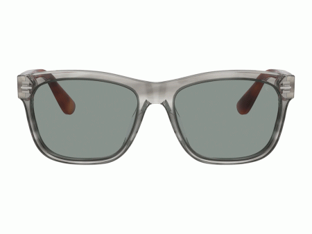 Acetate Sunglasses in Striped Grey Blue Discount