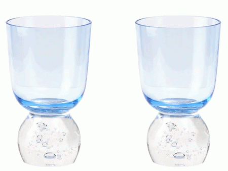 Candy Blue Bubble Glass Tumbler Hot on Sale