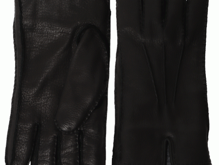 Black and Charcoal Deerskin Gloves Online now