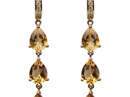 Triple Yellow Citrine Earrings on Sale