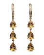 Triple Yellow Citrine Earrings on Sale