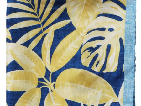 Yellow Palm Leaf Pocket Square Discount