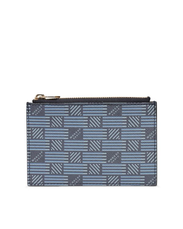 Zip Card Holder in Navy For Sale