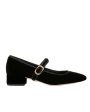 Cade Velvet Mary Jane Ballerina Pump in Black Online Hot Sale