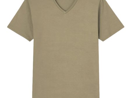 Basel Khaki V-Neck Shirt Online Hot Sale