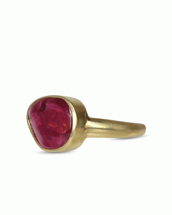 Pink Tourmaline Tumbled Greek Ring Online Hot Sale