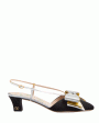 Bowow Metallic Bow Slingback Pump in Black Supply