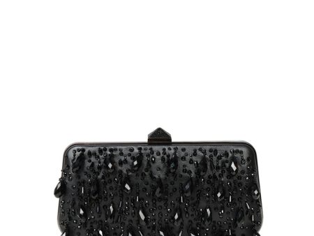 Carry Secrets Rhinestone Minaudiere Clutch in Nero Jet Online Hot Sale