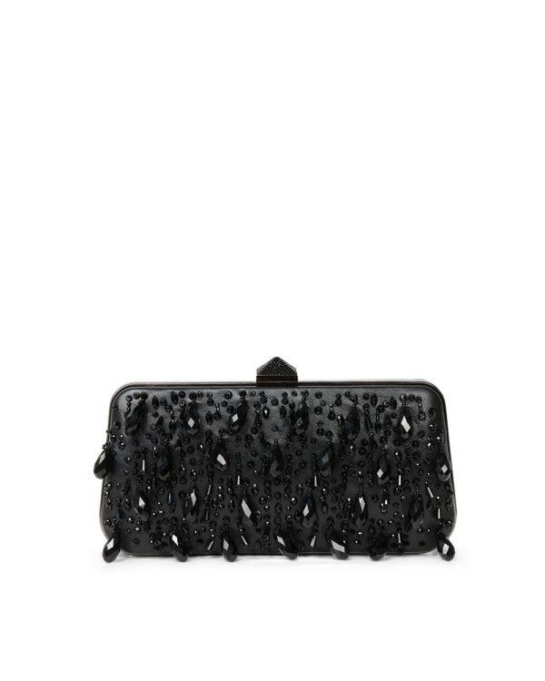 Carry Secrets Rhinestone Minaudiere Clutch in Nero Jet Online Hot Sale