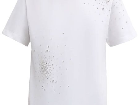 White Splash Embroidery T-shirt Fashion