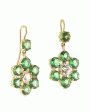 Tsavorite Flower Earrings For Cheap