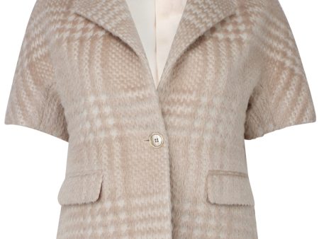 Beige Short Sleeve Jacket For Cheap