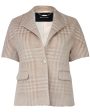 Beige Short Sleeve Jacket For Cheap