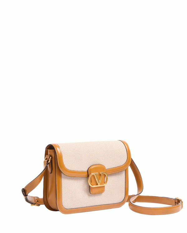 9TO5 Canvas Shoulder Bag in Beige For Sale