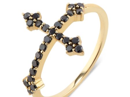 Black Diamond Cross Your Fingers Ring Cheap