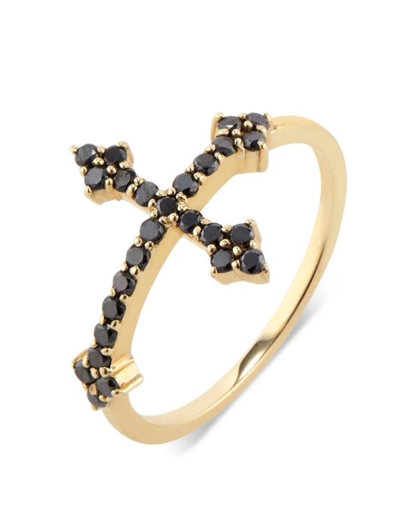 Black Diamond Cross Your Fingers Ring Cheap